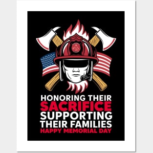 Honoring their sacrifice supporting their Families Happy Memorial day | Veteran lover gifts Happy Memorial day Posters and Art